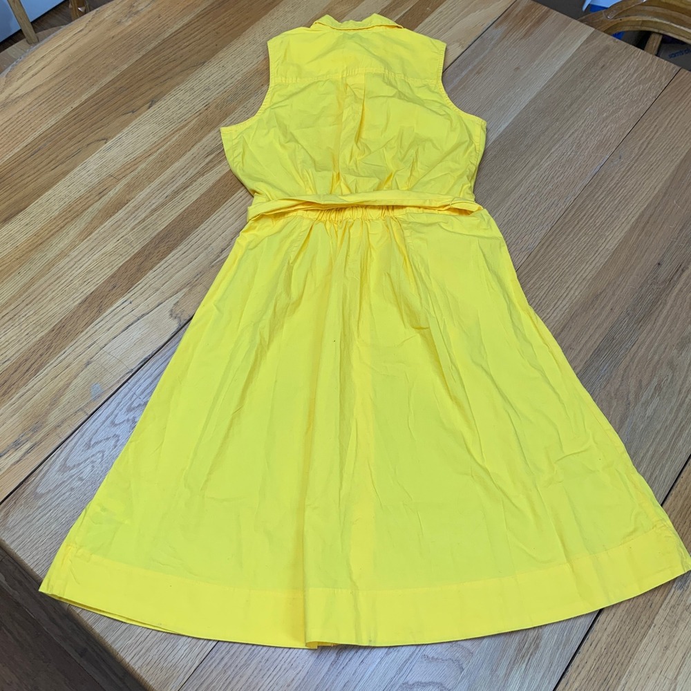 J.Crew Yellow Sleeveless Button Down Belted Shirt Dress AO046 Womens Size 2 NEW - Picture 5 of 7
